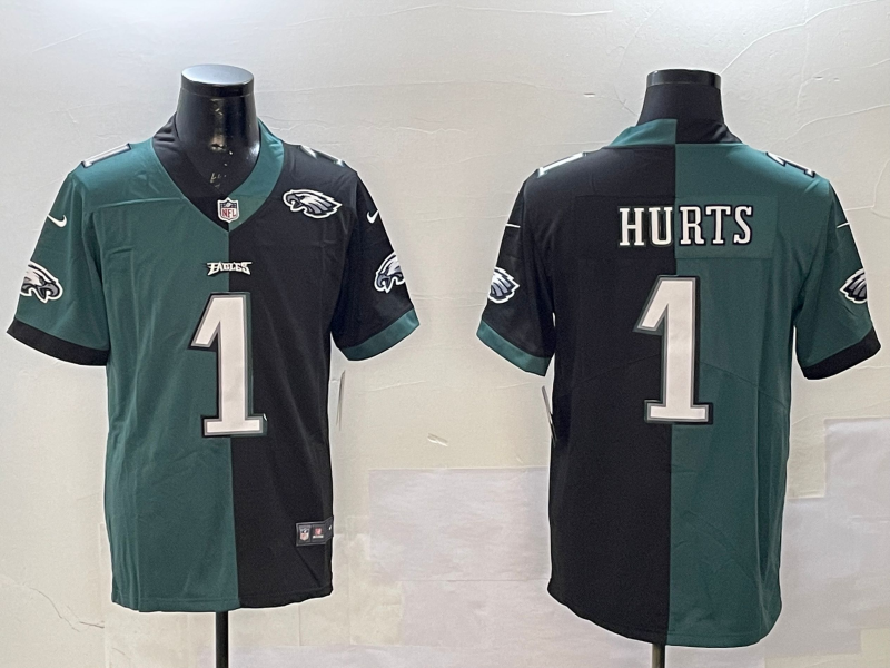 Men Philadelphia Eagles 11 Hurts black 2025 Nike NFL jersey style 010